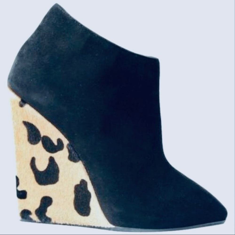 GiuseppeZanotti Black Suede Wedge Ankle Boot-37.5